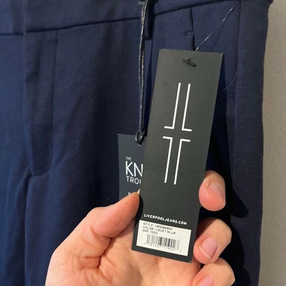 NWT Liverpool Los Angeles The Knit Trouser Blue Size 16 Stretchy Pull-On pants - Picture 13 of 13